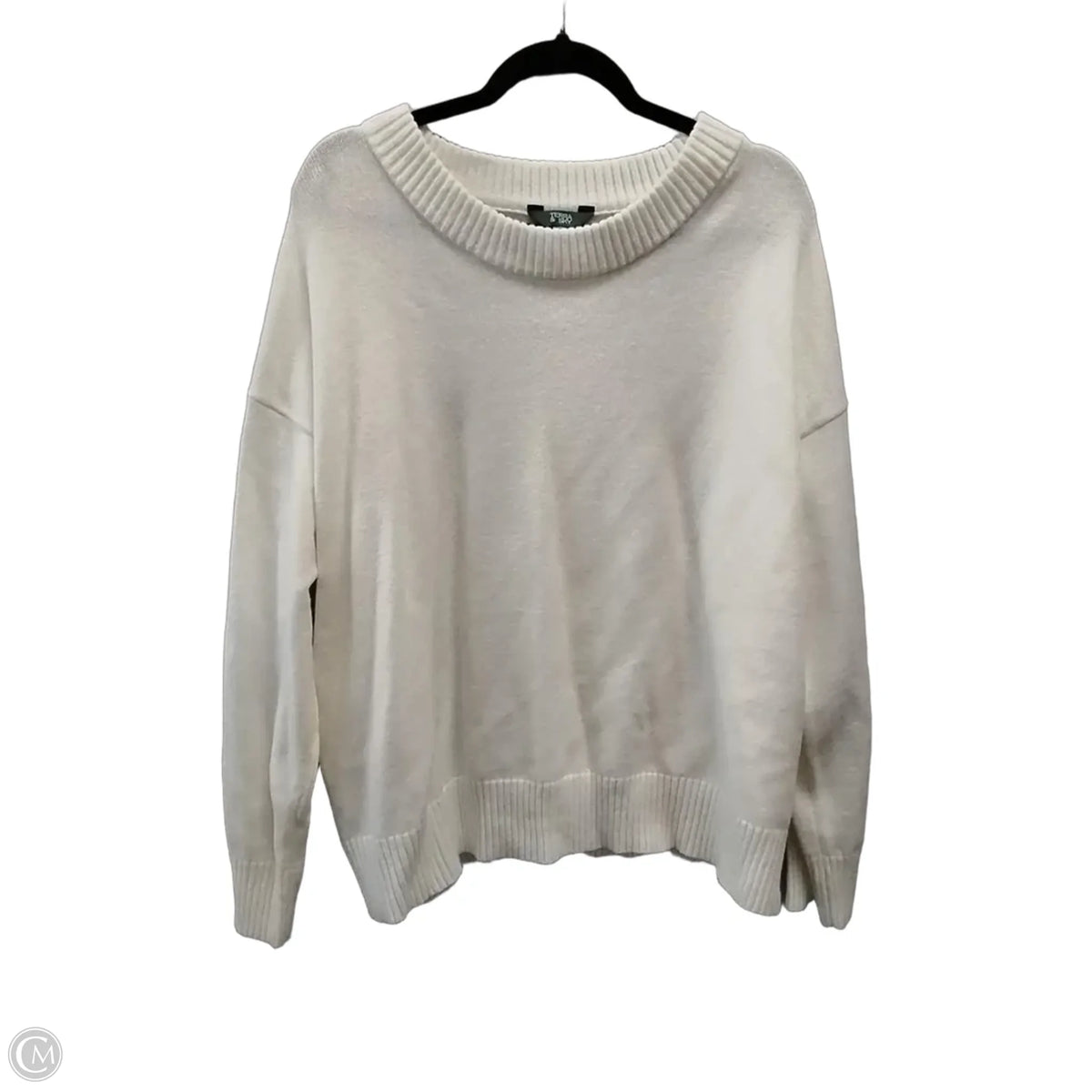 Sweater By Terra & Sky In White, Size: 2x