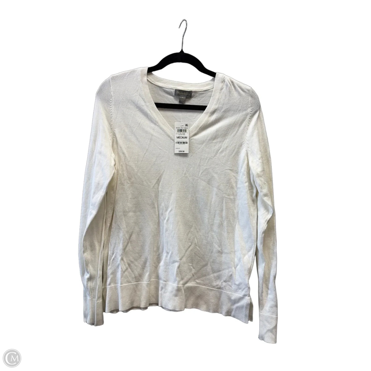 Sweater By Style And Company In White, Size: M