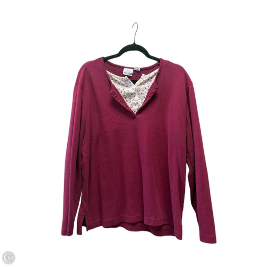Top Long Sleeve By Cme In Red, Size: Xl