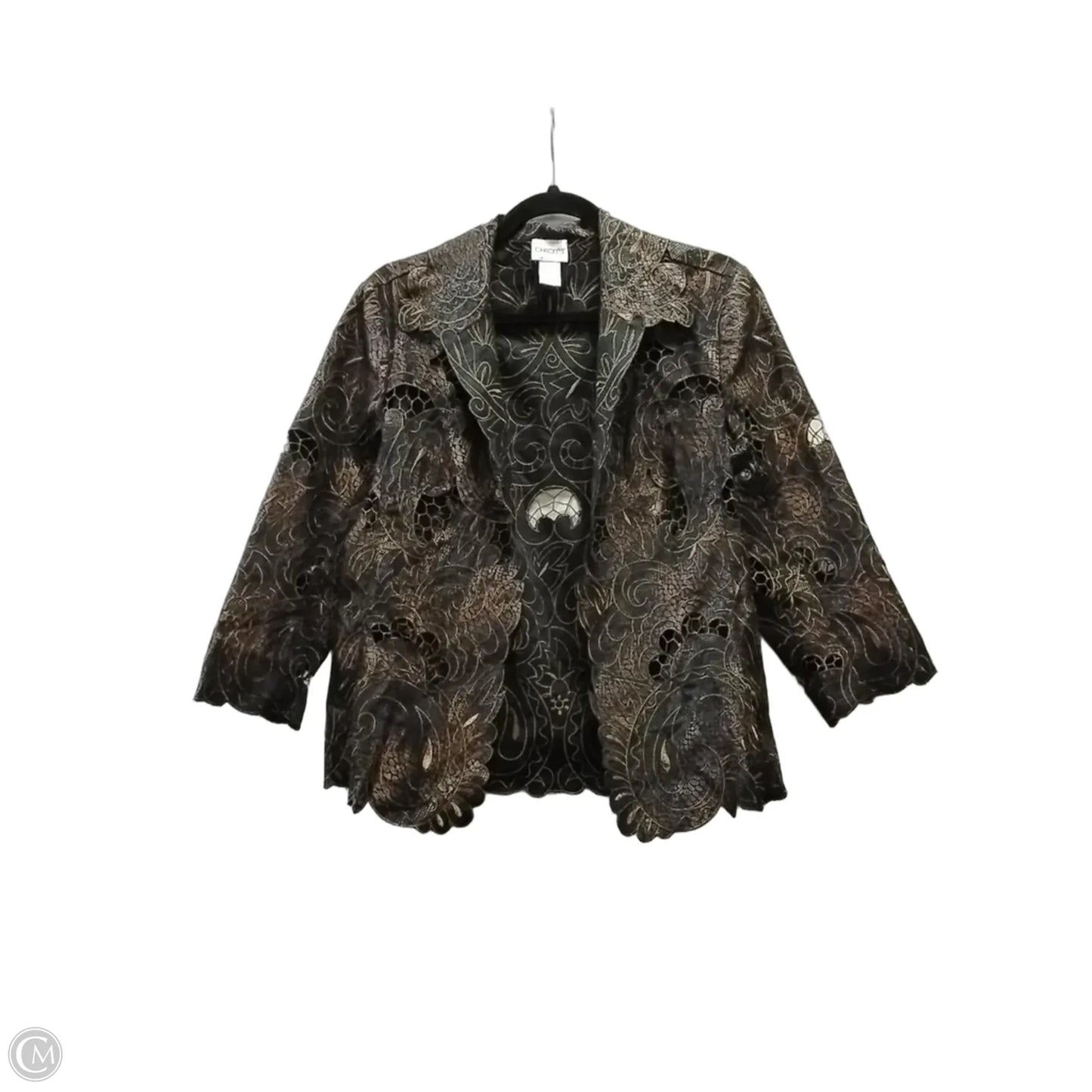 Jacket Other By Chicos In Black & Gold, Size: M