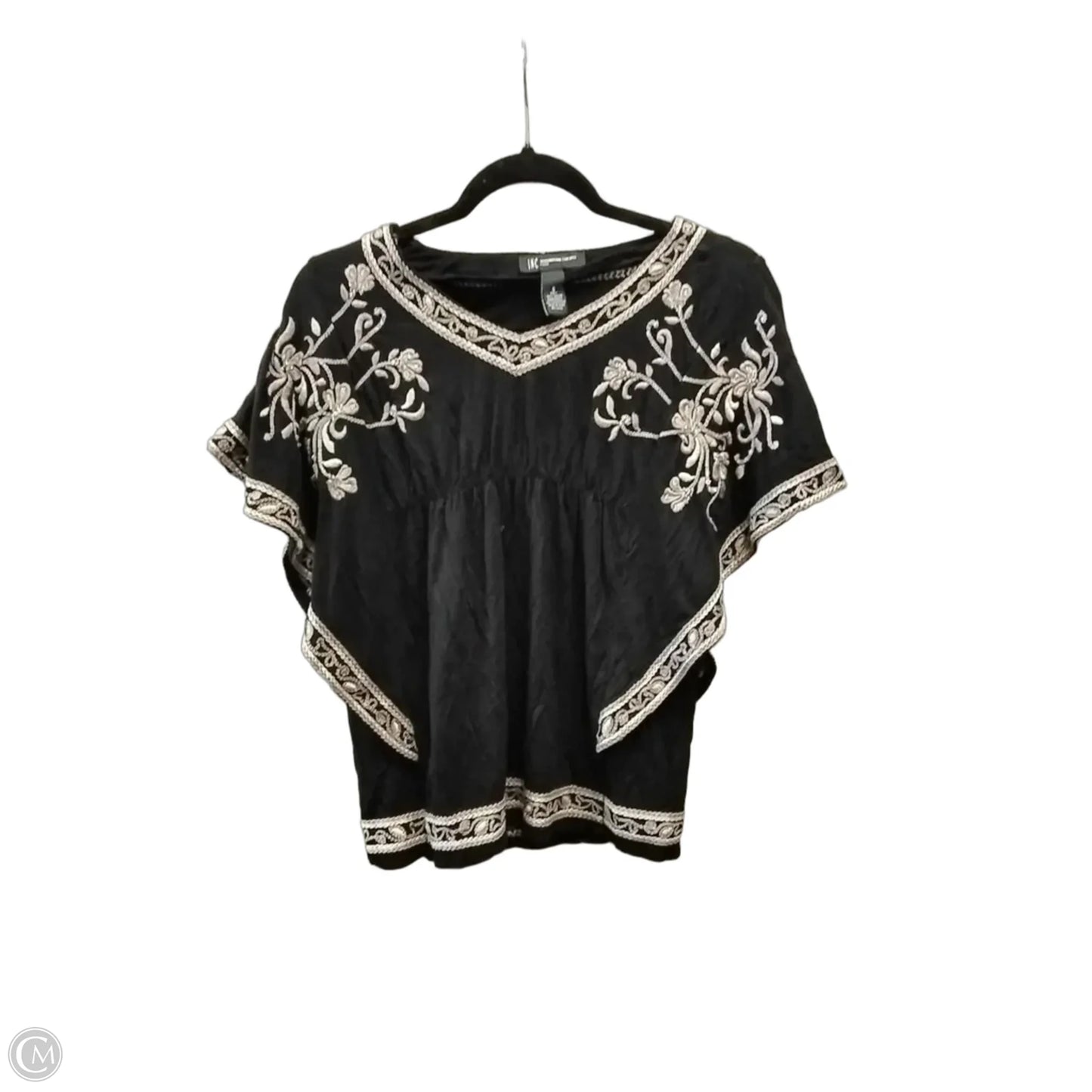 Top Short Sleeve By International Concepts In Black, Size: S