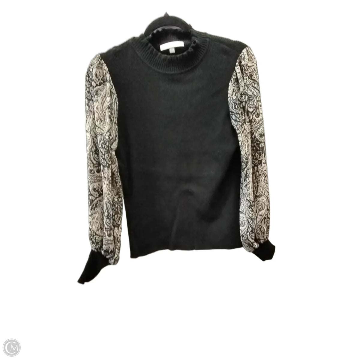 Sweater By Sioni In Black & Cream, Size: L