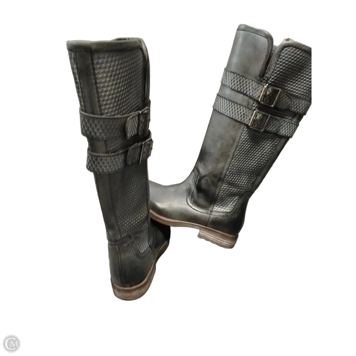 Boots Knee Flats By Clothes Mentor In Grey, Size: 7