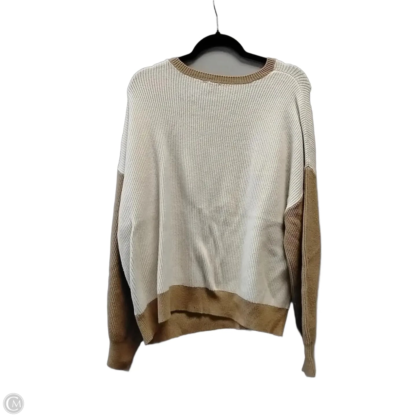 Sweater By Express In Tan & White, Size: Xl
