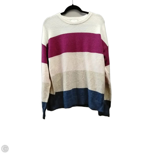 Sweater By Time And Tru In Pink & White, Size: Xxl