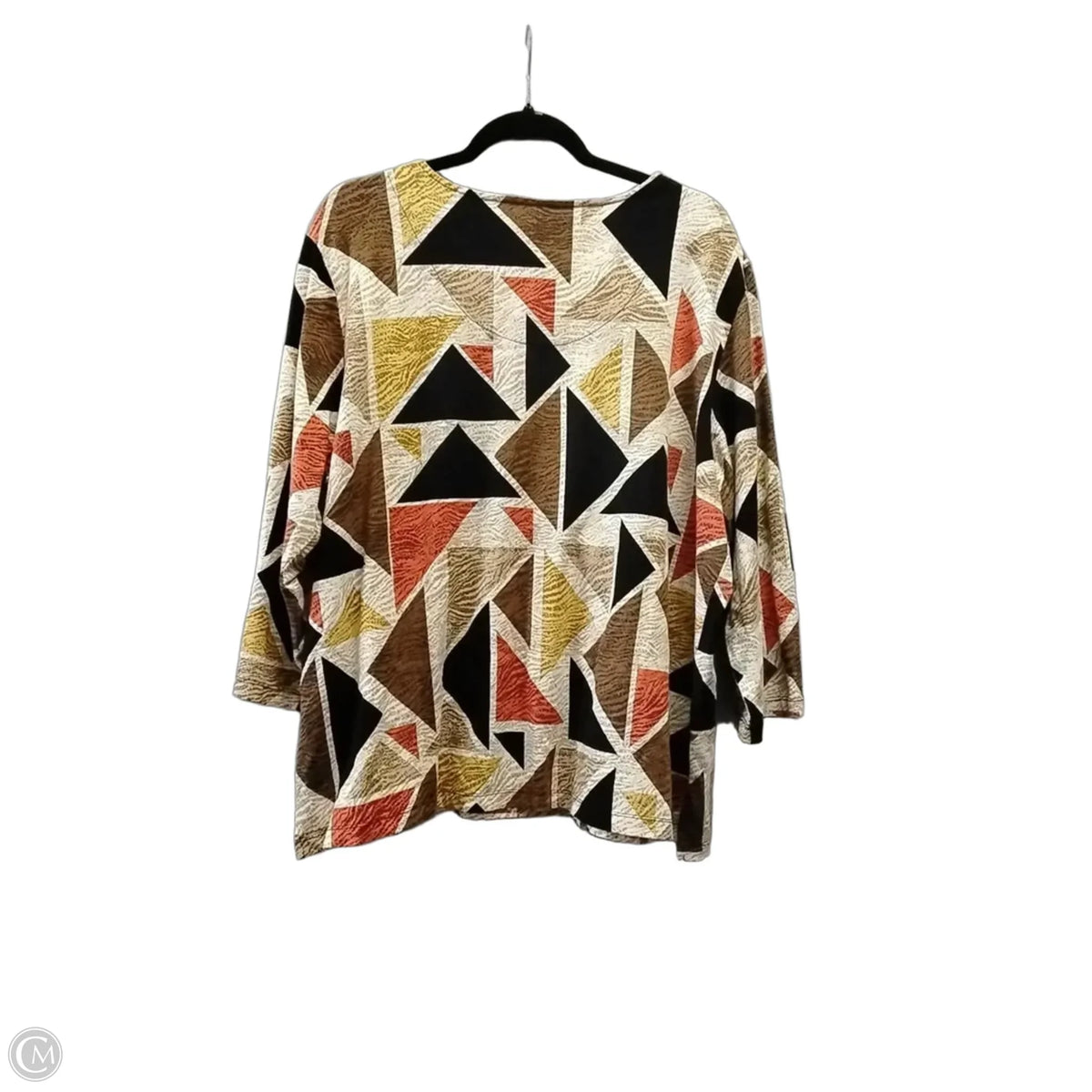 Top Long Sleeve By Alfred Dunner In Geometric Pattern, Size: 2x