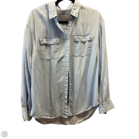 Top Long Sleeve By A New Day In Blue, Size: Xxl