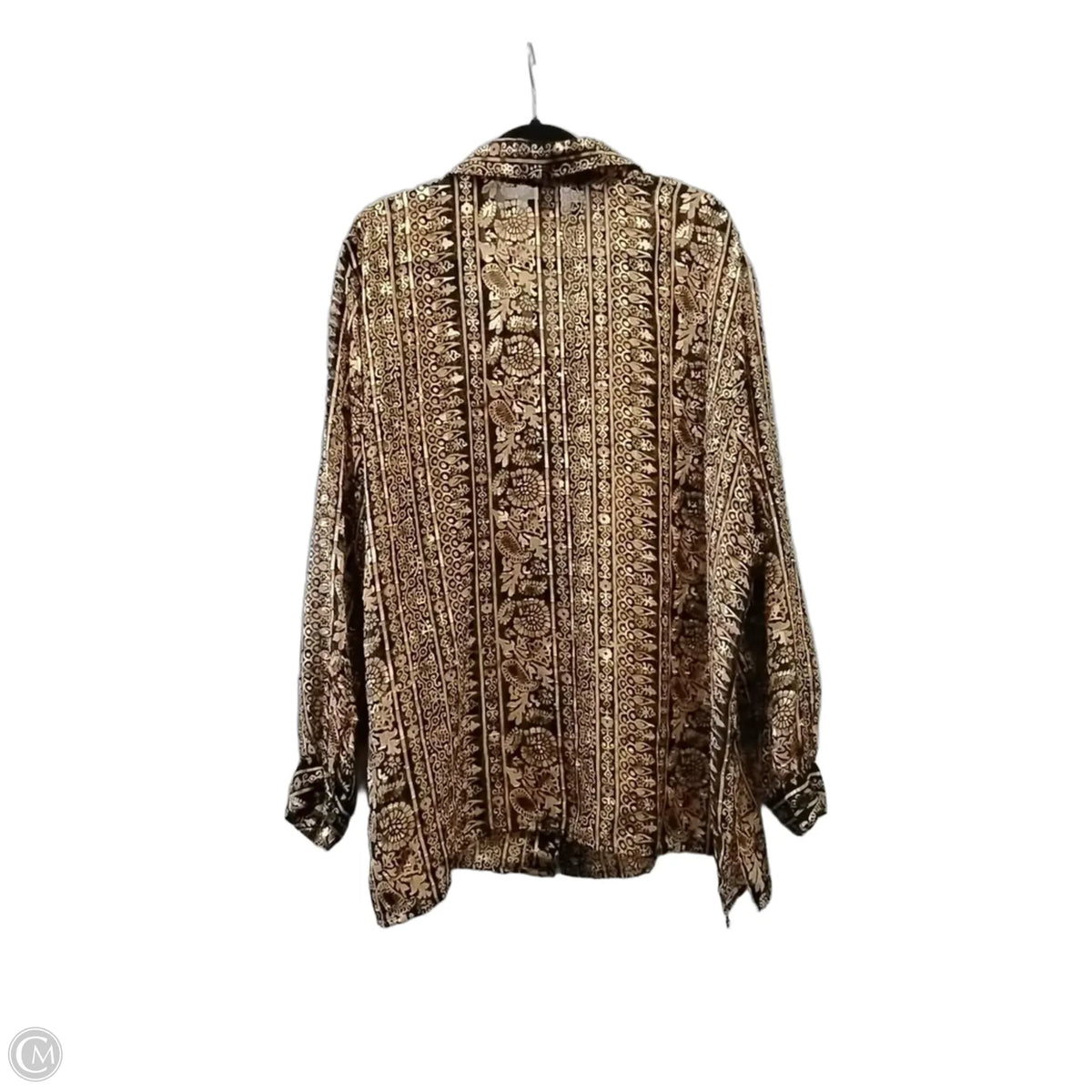 Blouse Long Sleeve By Notations In Black & Gold, Size: 3x
