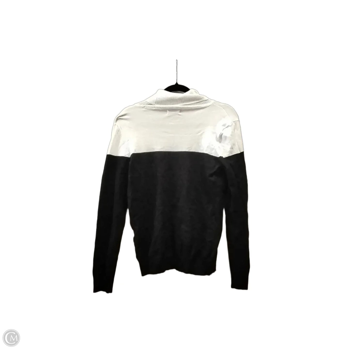 Sweater By Calvin Klein In Black & White, Size: M