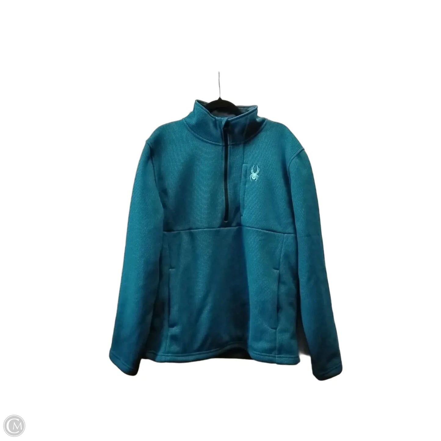Athletic Sweatshirt Collar By Spyder In Teal, Size: L