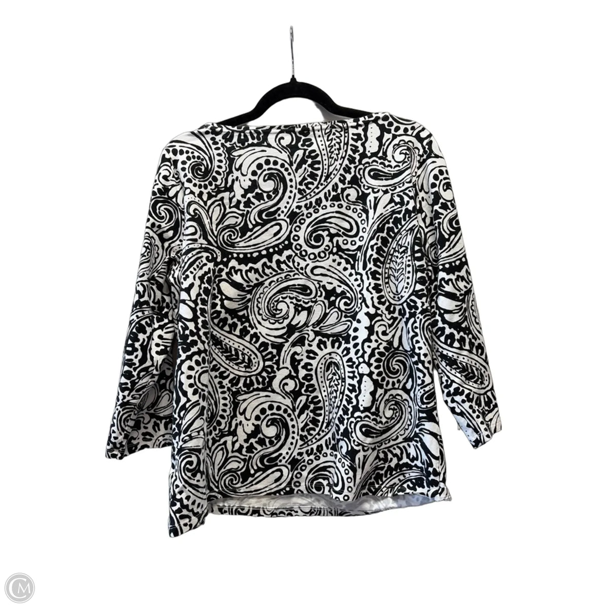 Top Long Sleeve By Talbots In Black & White, Size: L