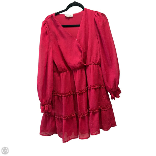 Dress Casual Midi By Peach Love Cream California In Red, Size: M