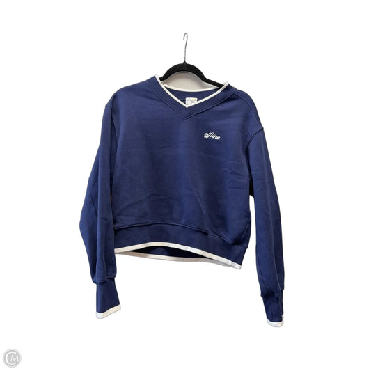 Athletic Sweatshirt Crewneck By Offline In Blue & White, Size: S