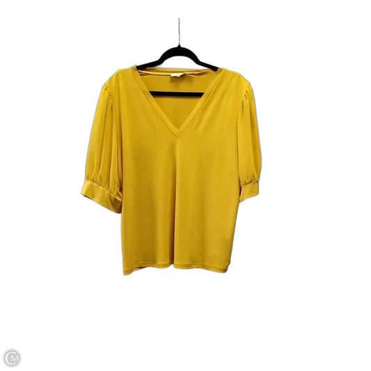 Top Short Sleeve By Calvin Klein In Yellow, Size: Xl