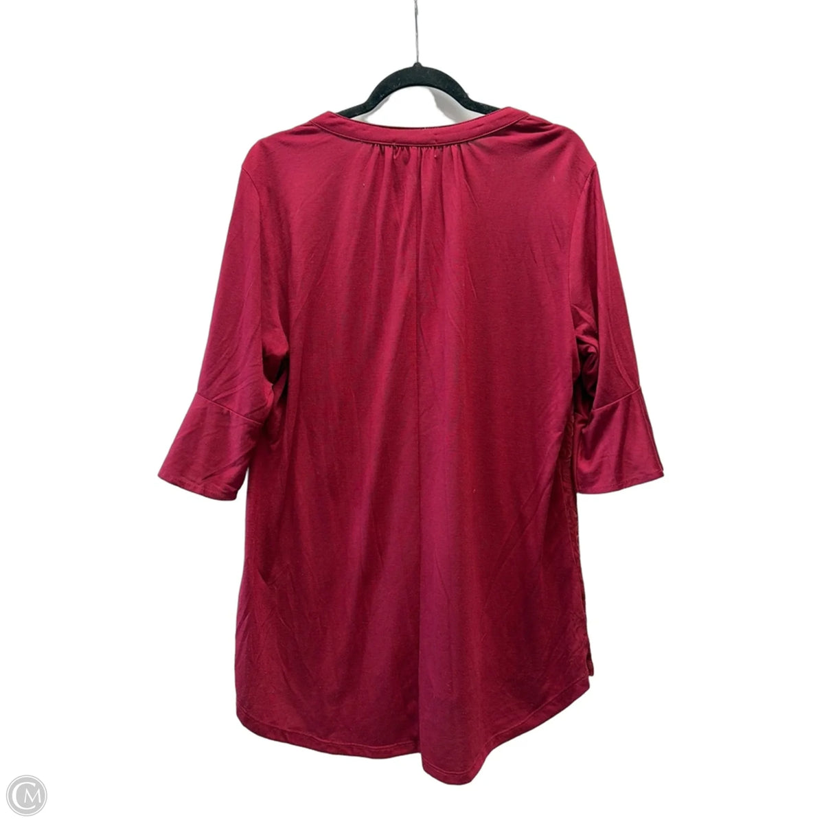 Top 3/4 Sleeve By Cme In Red, Size: 1x