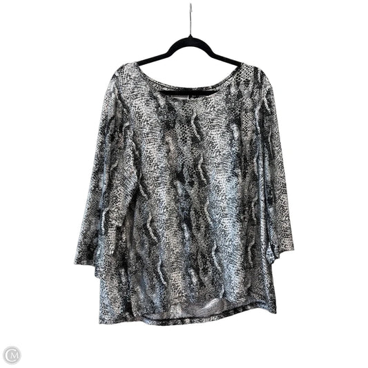 Top Long Sleeve By Jm Collections In Animal Print, Size: Xxl