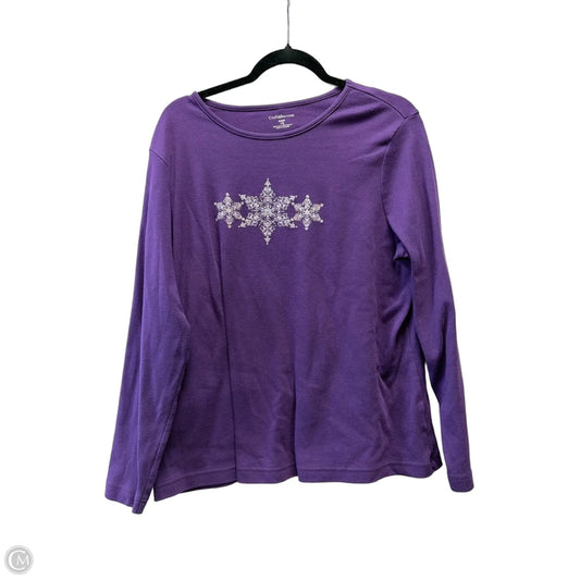 Top Long Sleeve By Croft And Barrow In Purple, Size: 1x