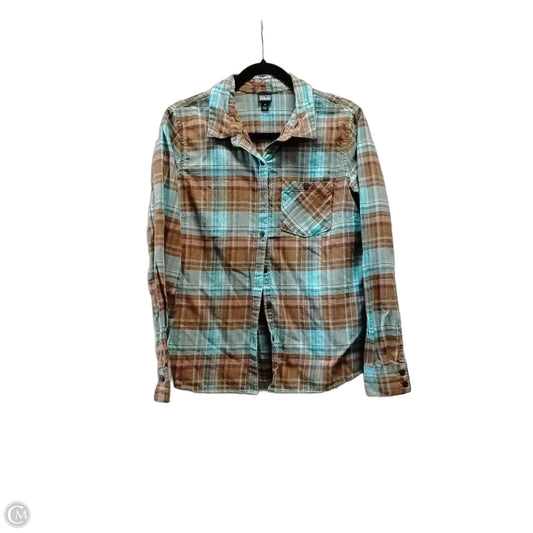 Top Long Sleeve By Patagonia In Plaid Pattern, Size: M