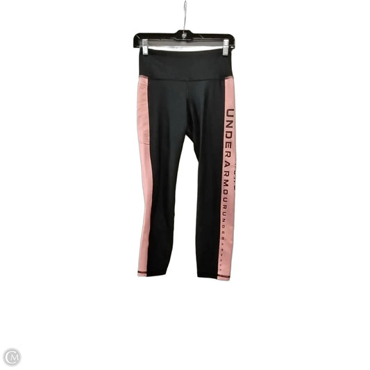 Athletic Leggings Capris By Under Armour In Black & Pink, Size: S