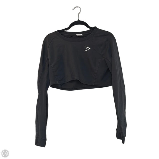 Athletic Top Long Sleeve Crewneck By Gym Shark In Black, Size: M