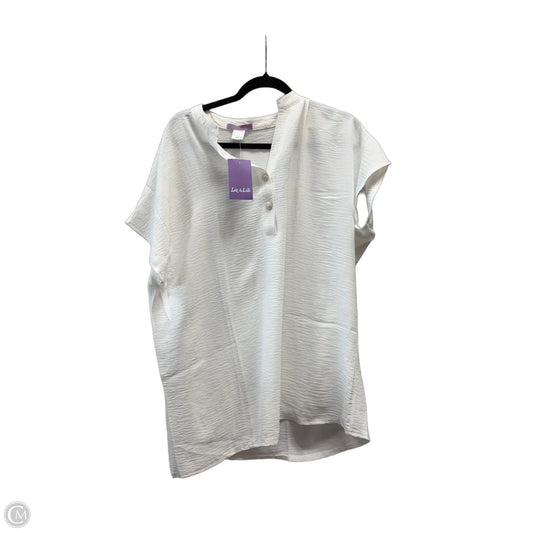 Blouse Short Sleeve By Cme In White, Size: 3x