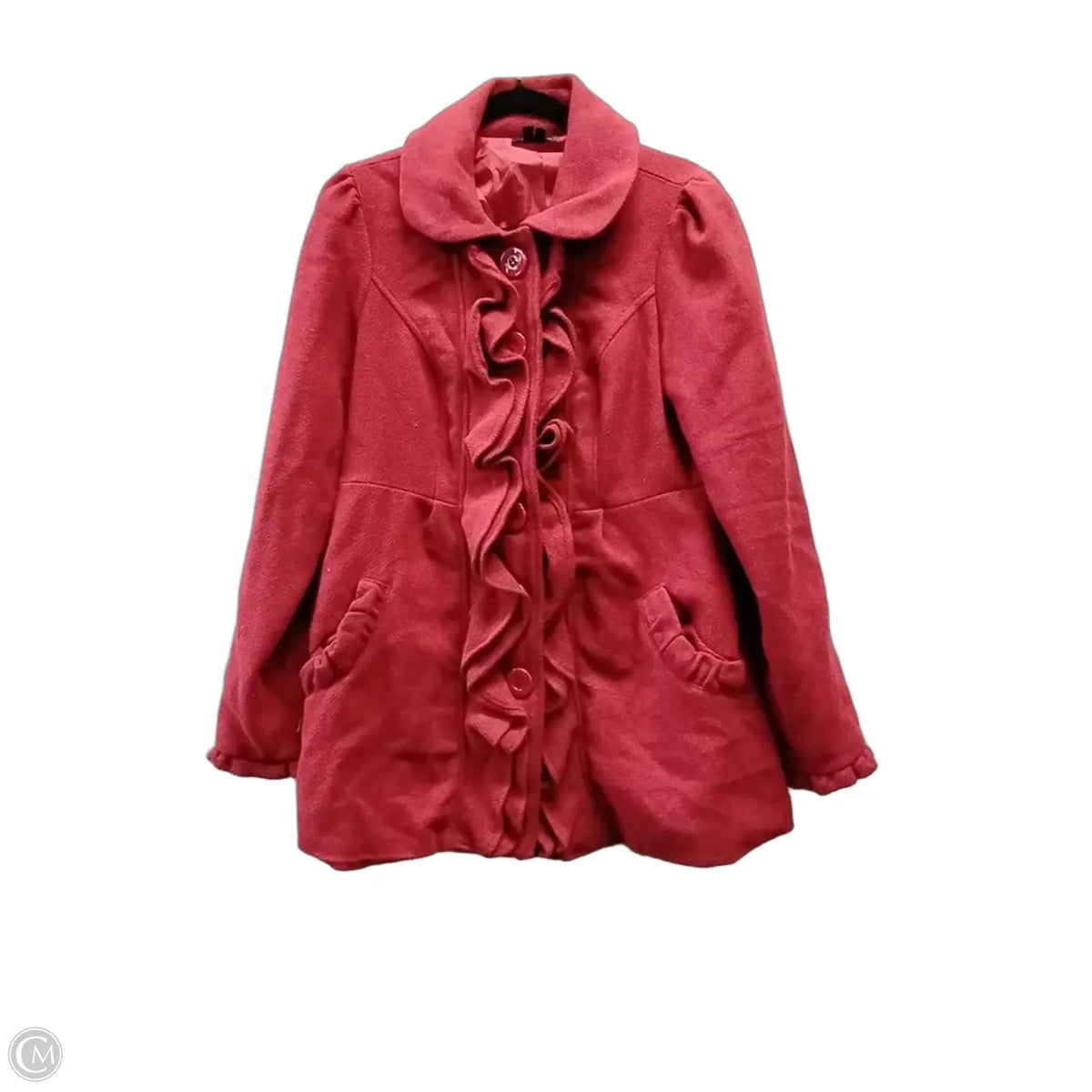 Coat Peacoat By Takara In Red, Size: L