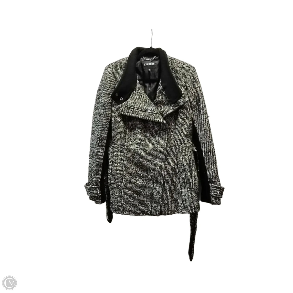 Coat Peacoat By Express In Black & White, Size: L
