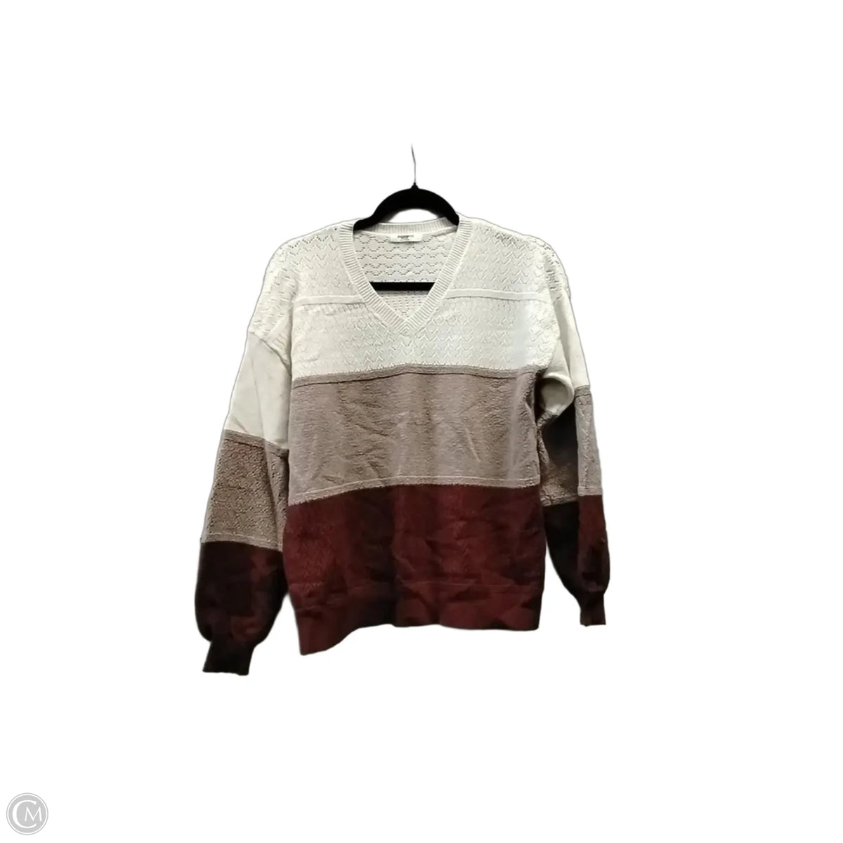 Sweater By Zeagoo In Brown & White, Size: L