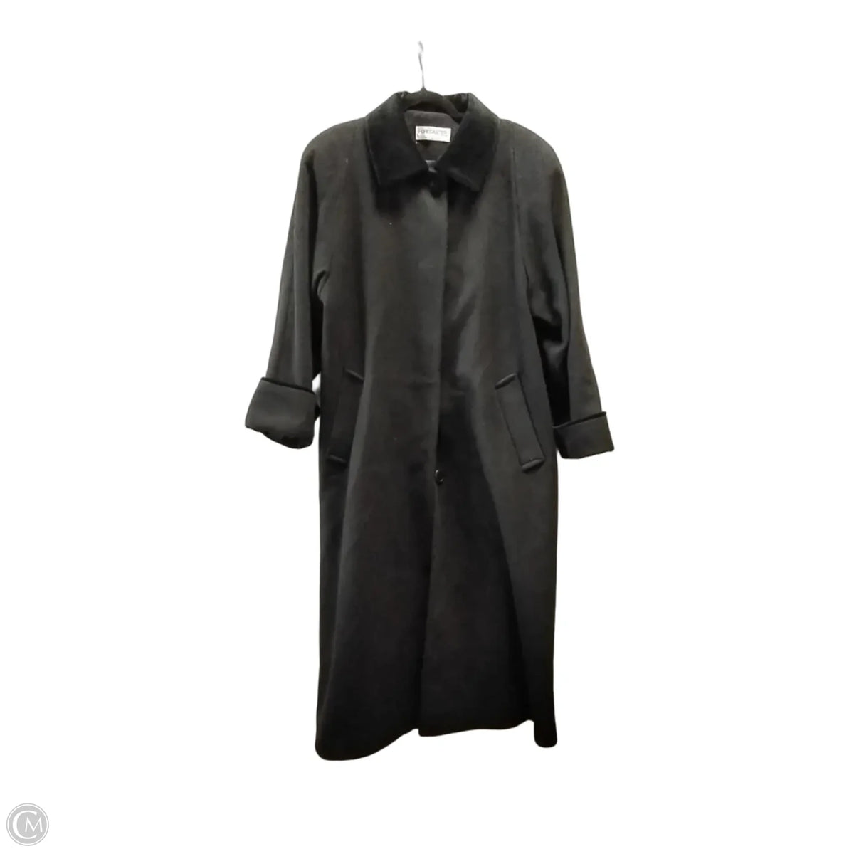 Coat Wool By Clothes Mentor In Black, Size: 8